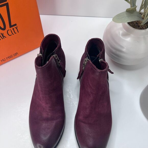 Miz Mooz Bangkok Leather Ankle Boot Side Zip Eggplant 111225 Women EU 36/5.5 NWB - Picture 5 of 11